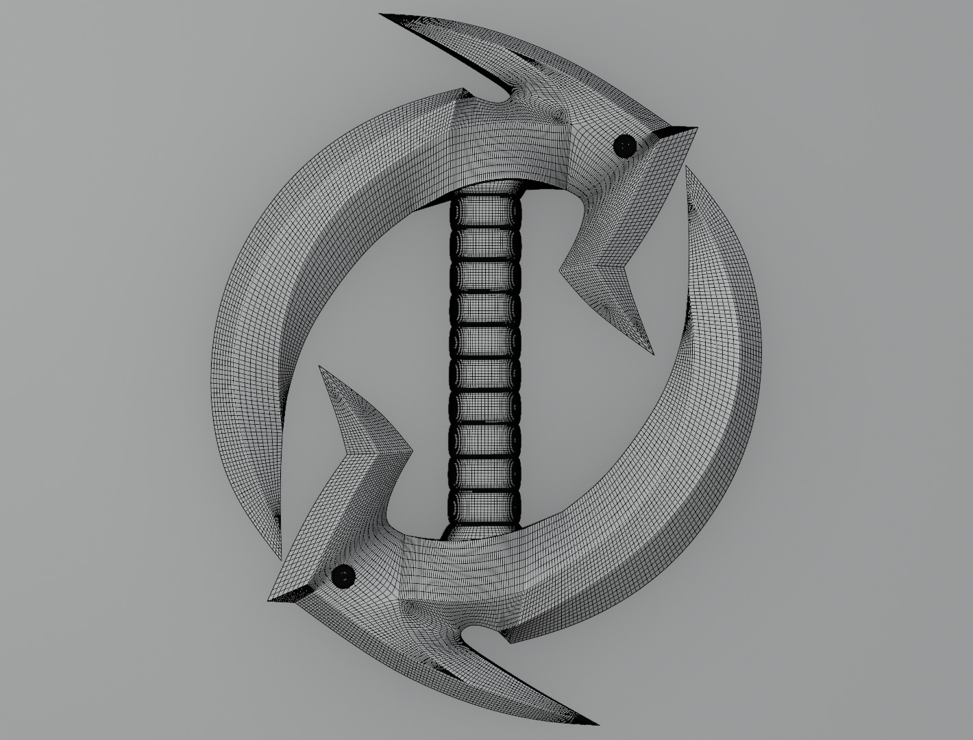 Dual sickle shadow fang 3D model for game 3D model_8