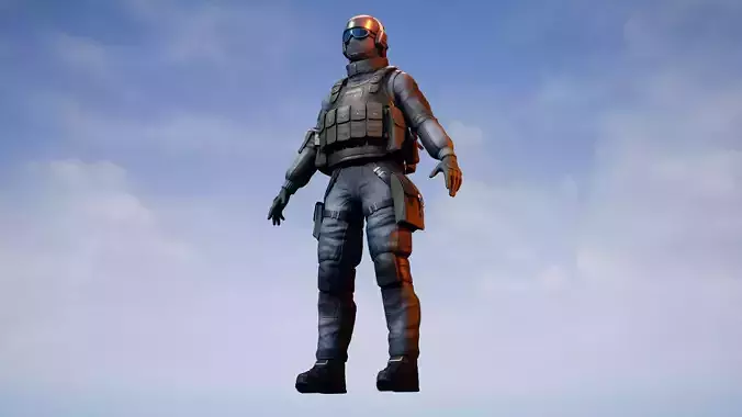 Army Soldier Researcher Character for Games and Animation