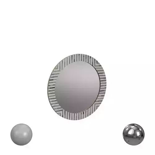 Birch Lane Demson Bone Round Mirror 3D model