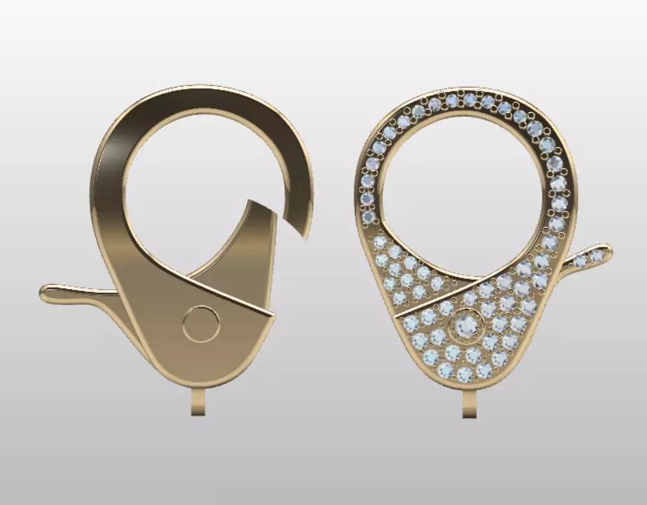 Diamond Lobster Clasp Lock 3D printable model 3D print model