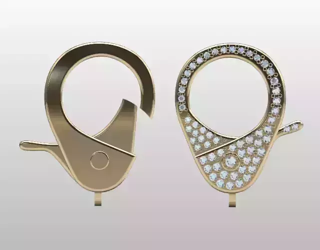 Diamond Lobster Clasp Lock 3D printable model 3D print model