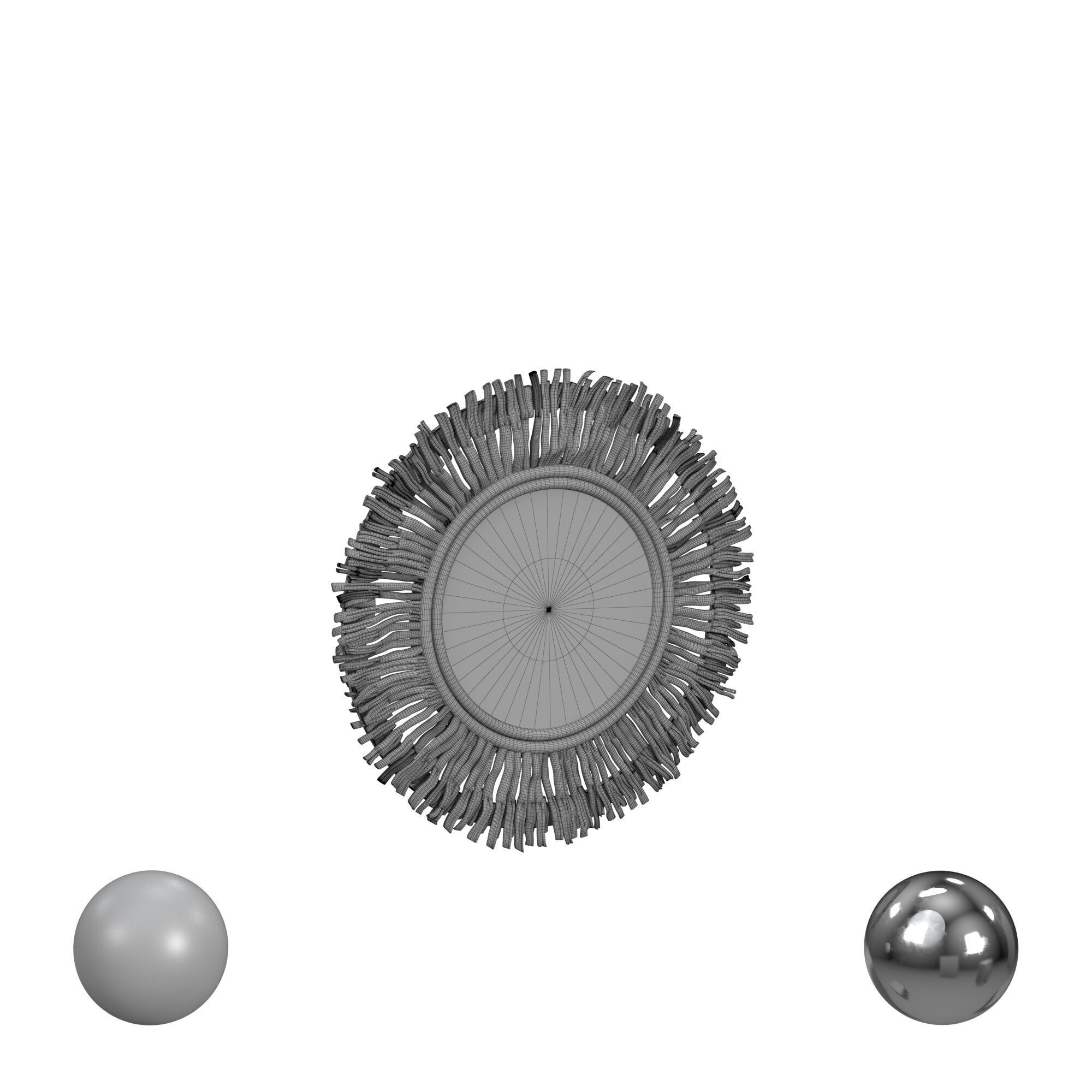 Hapsala And Rattan Mirror White Wash 3D model_3