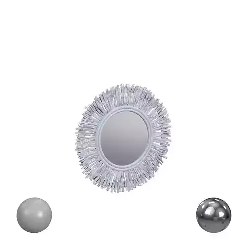 Hapsala And Rattan Mirror White Wash