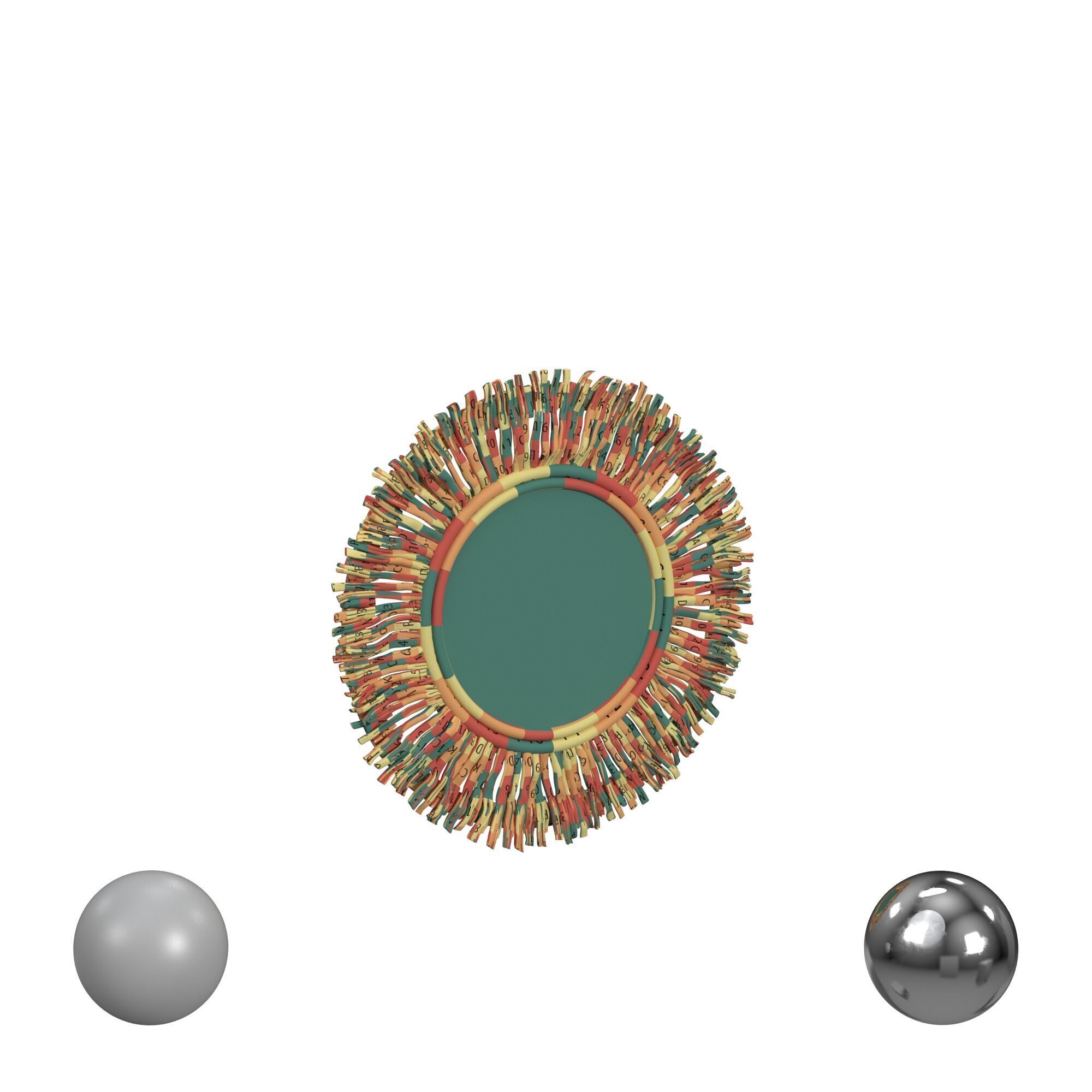 Hapsala And Rattan Mirror White Wash 3D model_2