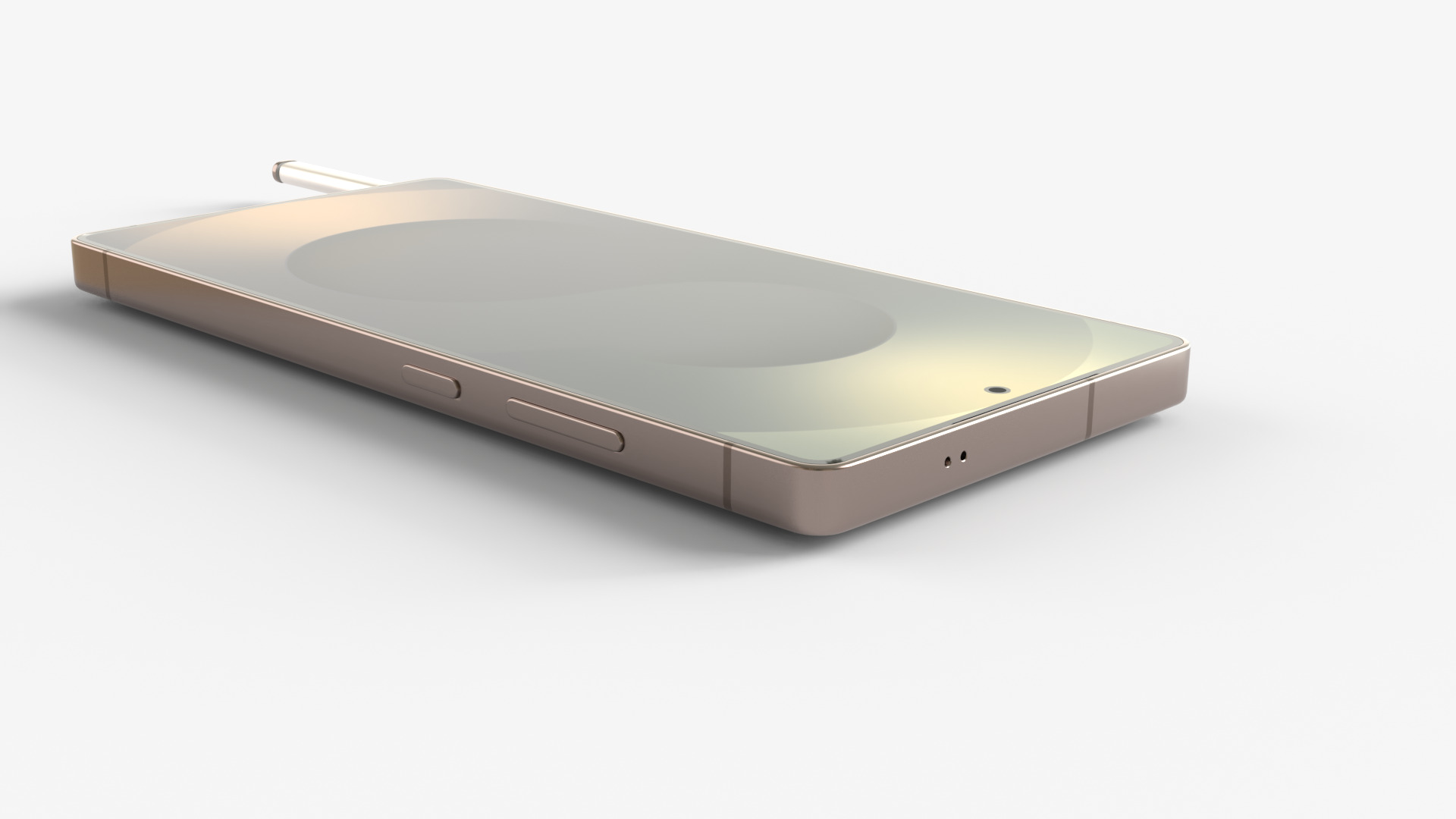 Titanium Black Samsung Galaxy S25 Ultra with pen 3D model_7