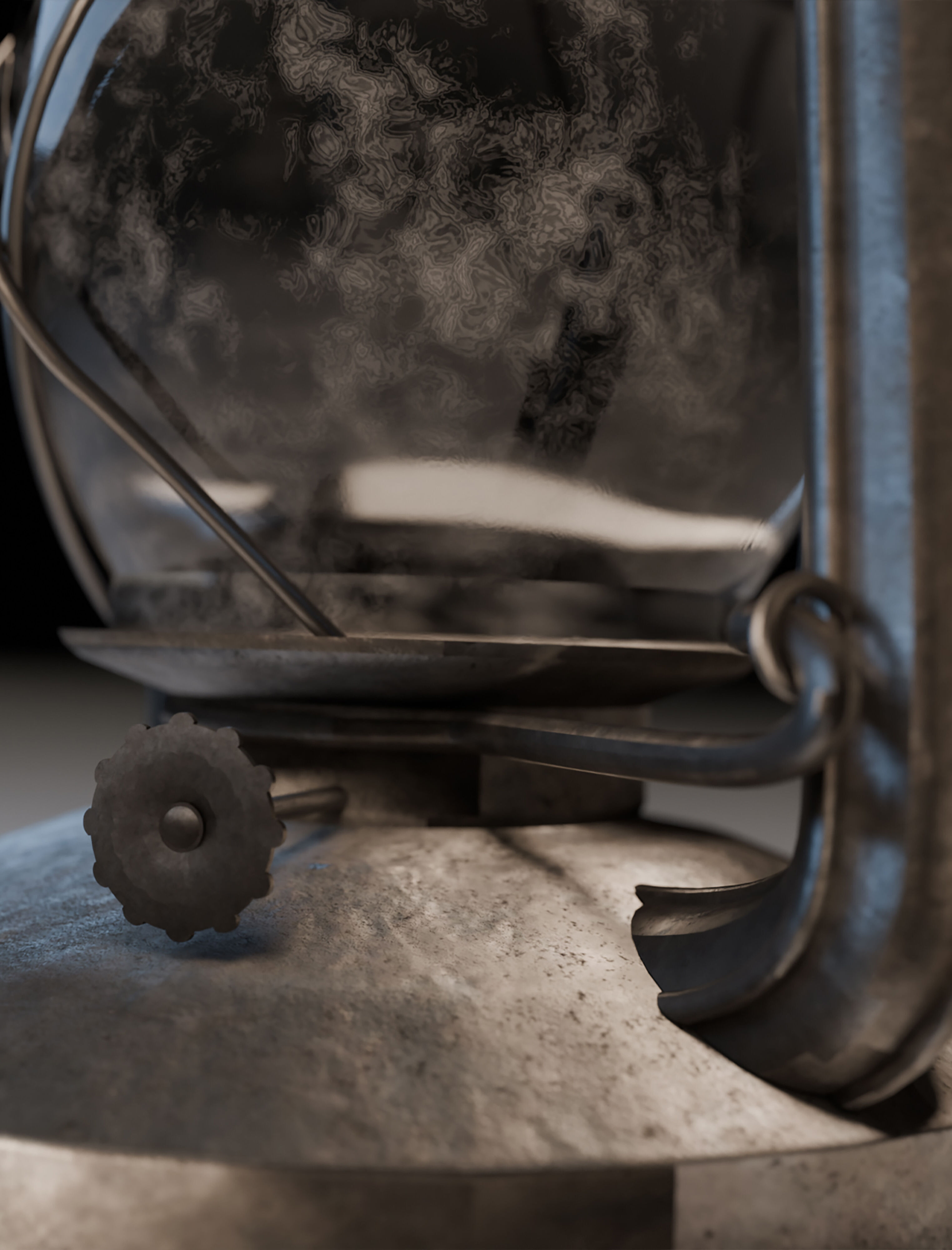 Old gasoline lantern 3D model_4