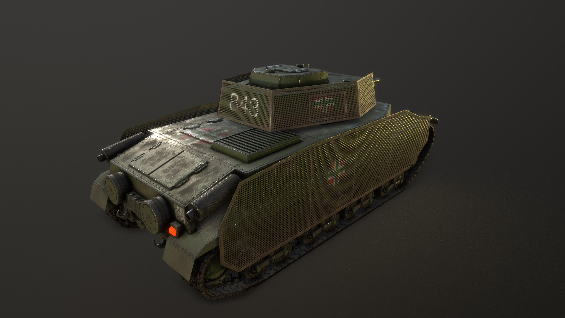 Turan I tank - PBR reworked Low-poly 3D model_4