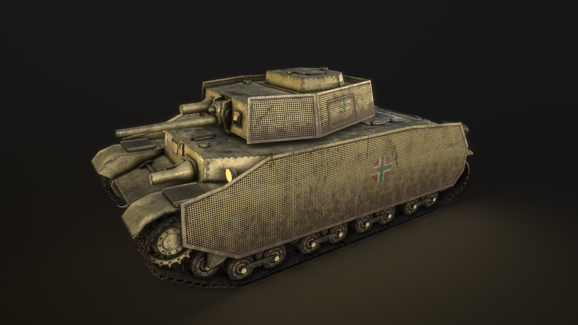 Turan I tank - PBR reworked Low-poly 3D model_7