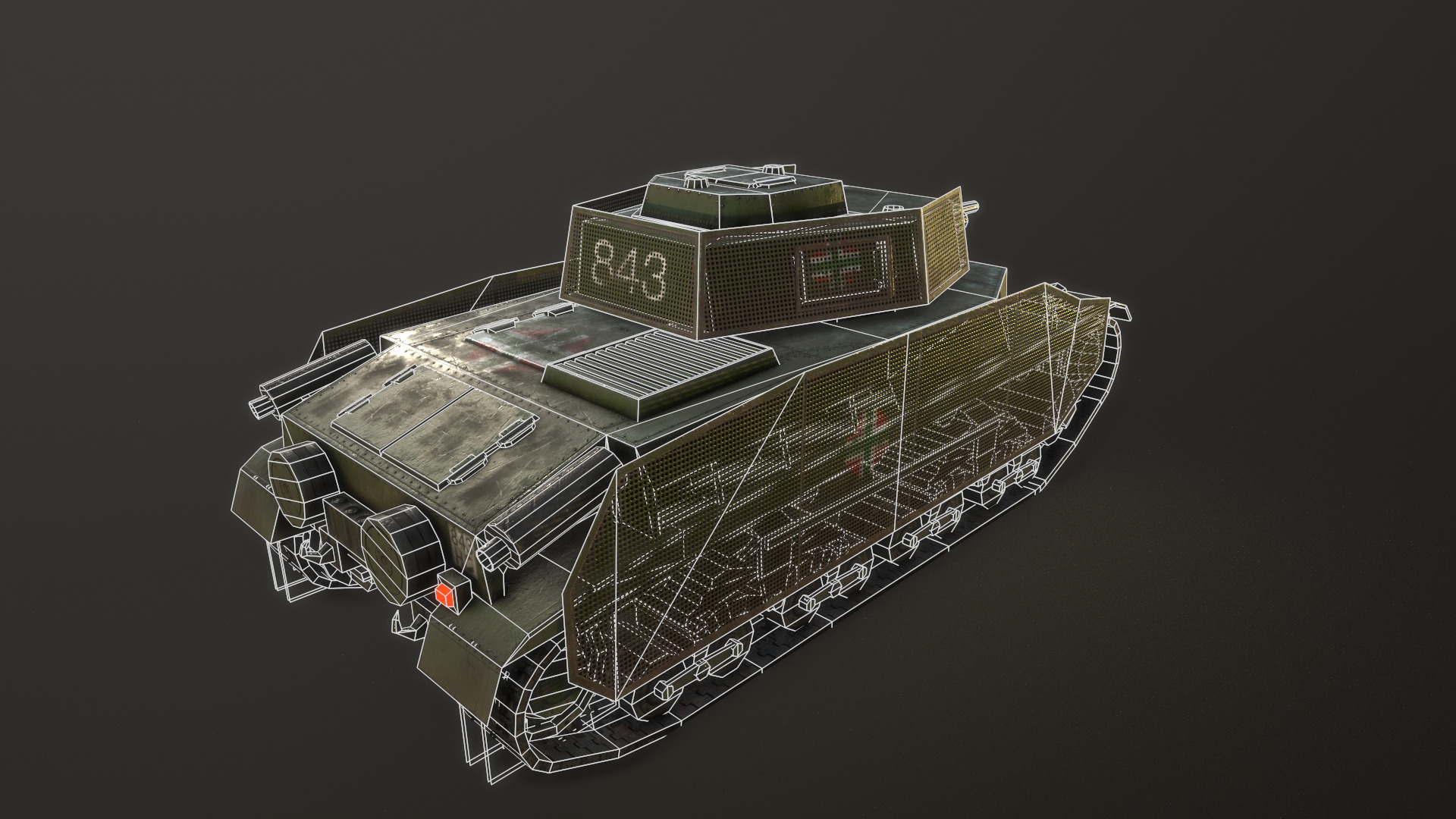 Turan I tank - PBR reworked Low-poly 3D model_5
