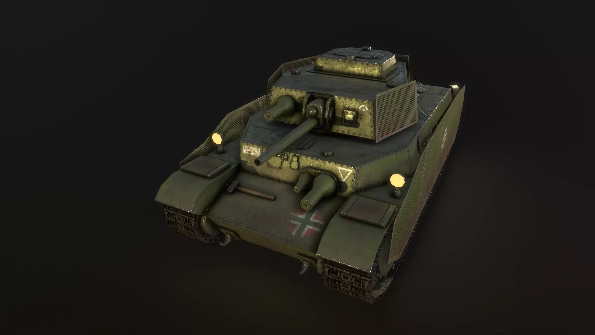 Turan I tank - PBR reworked Low-poly 3D model_0