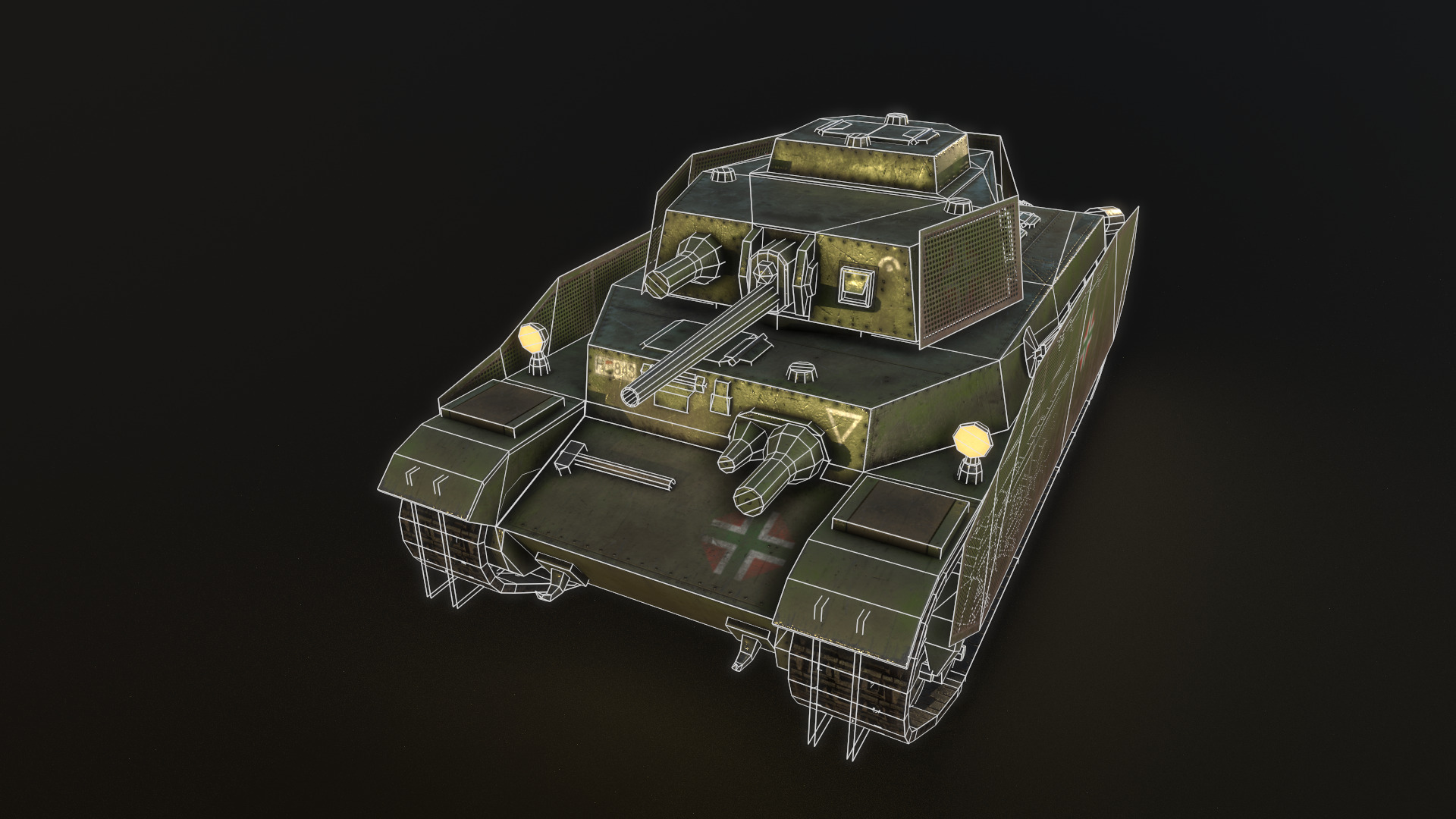 Turan I tank - PBR reworked Low-poly 3D model_1