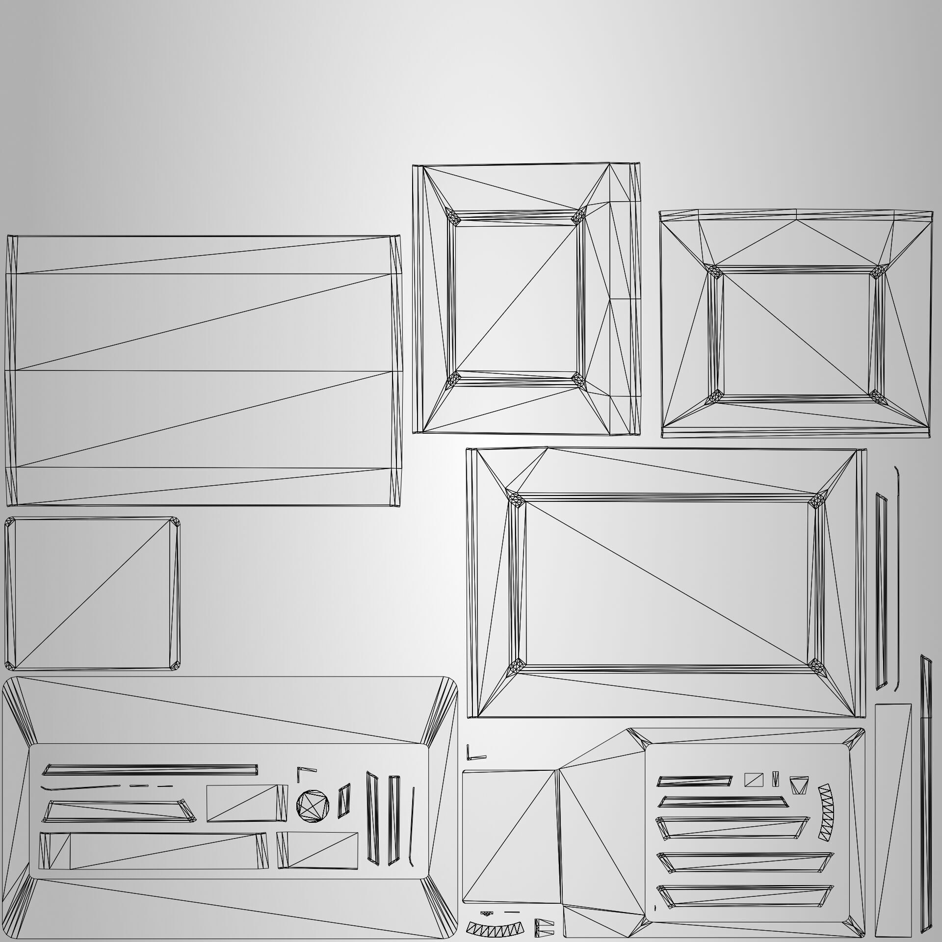 Microwave oven Low-poly 3D model_10