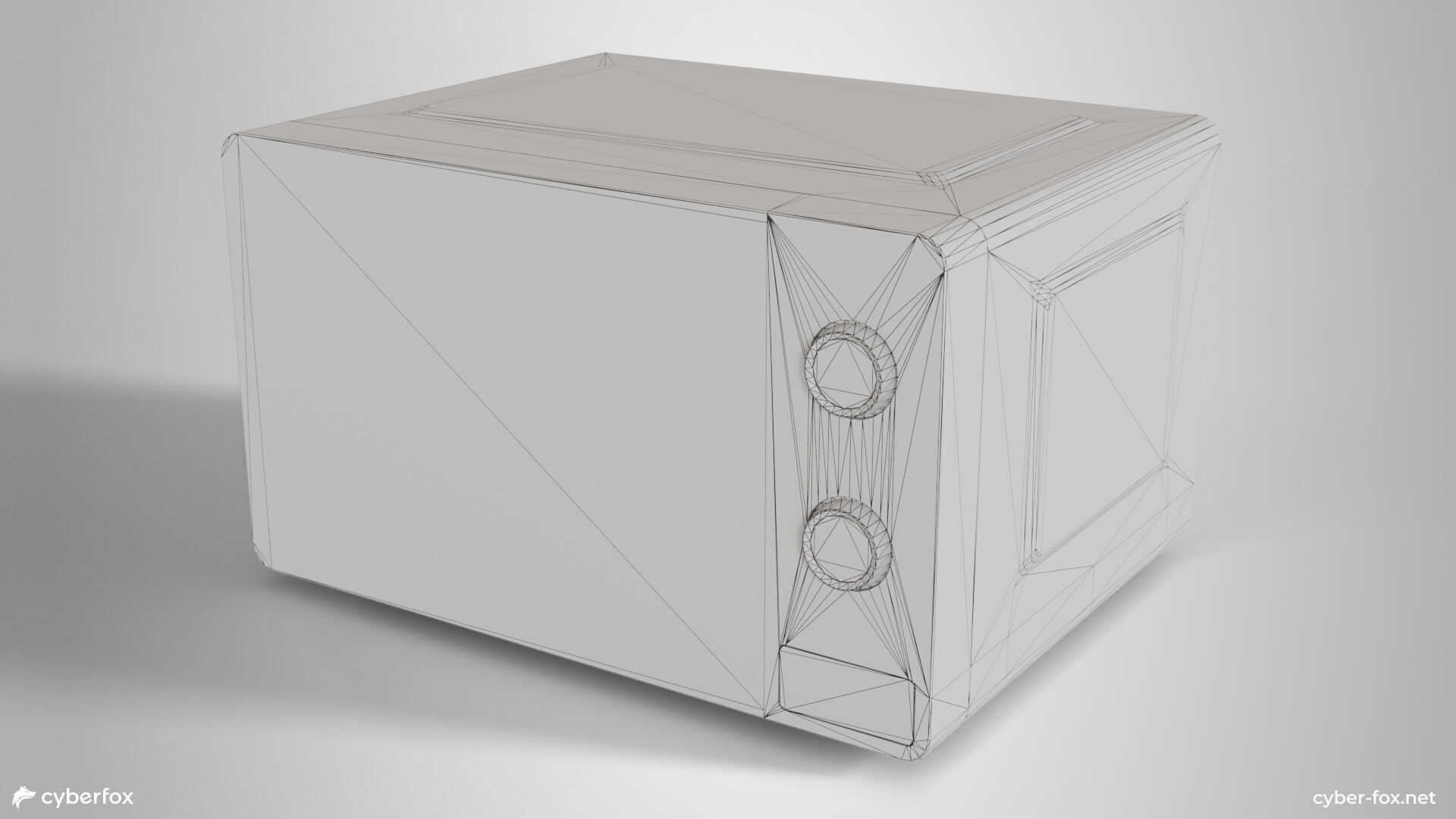 Microwave oven Low-poly 3D model_6