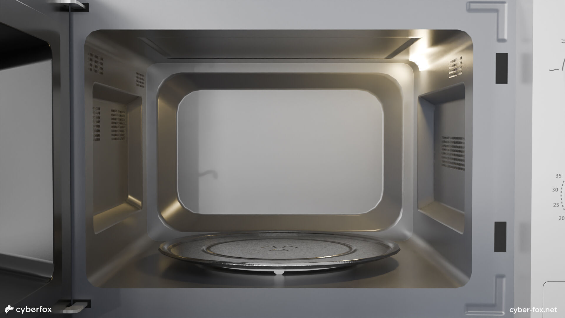 Microwave oven Low-poly 3D model_5