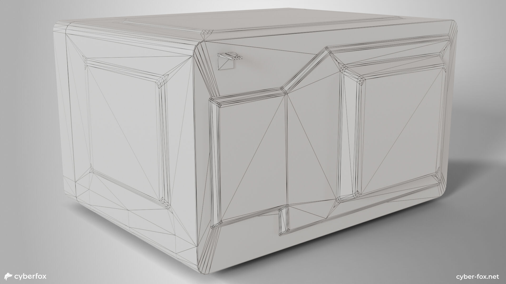 Microwave oven Low-poly 3D model_8