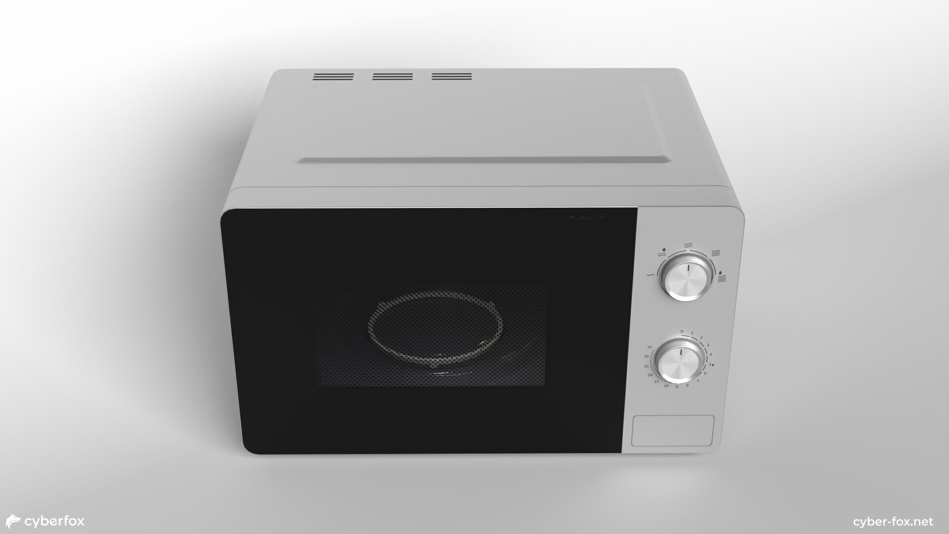 Microwave oven Low-poly 3D model_2
