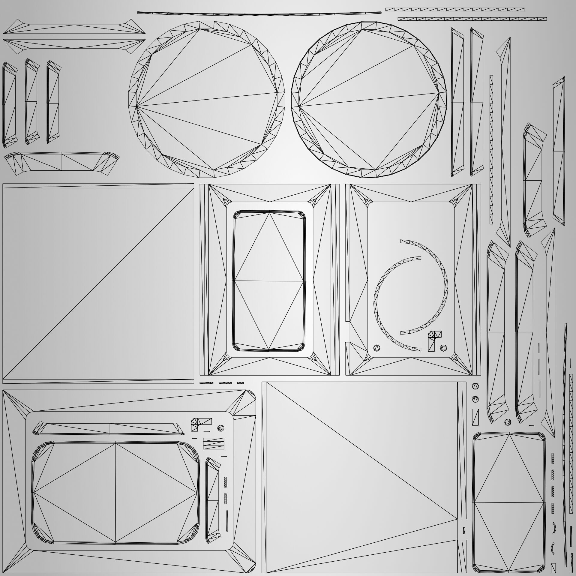 Microwave oven Low-poly 3D model_9