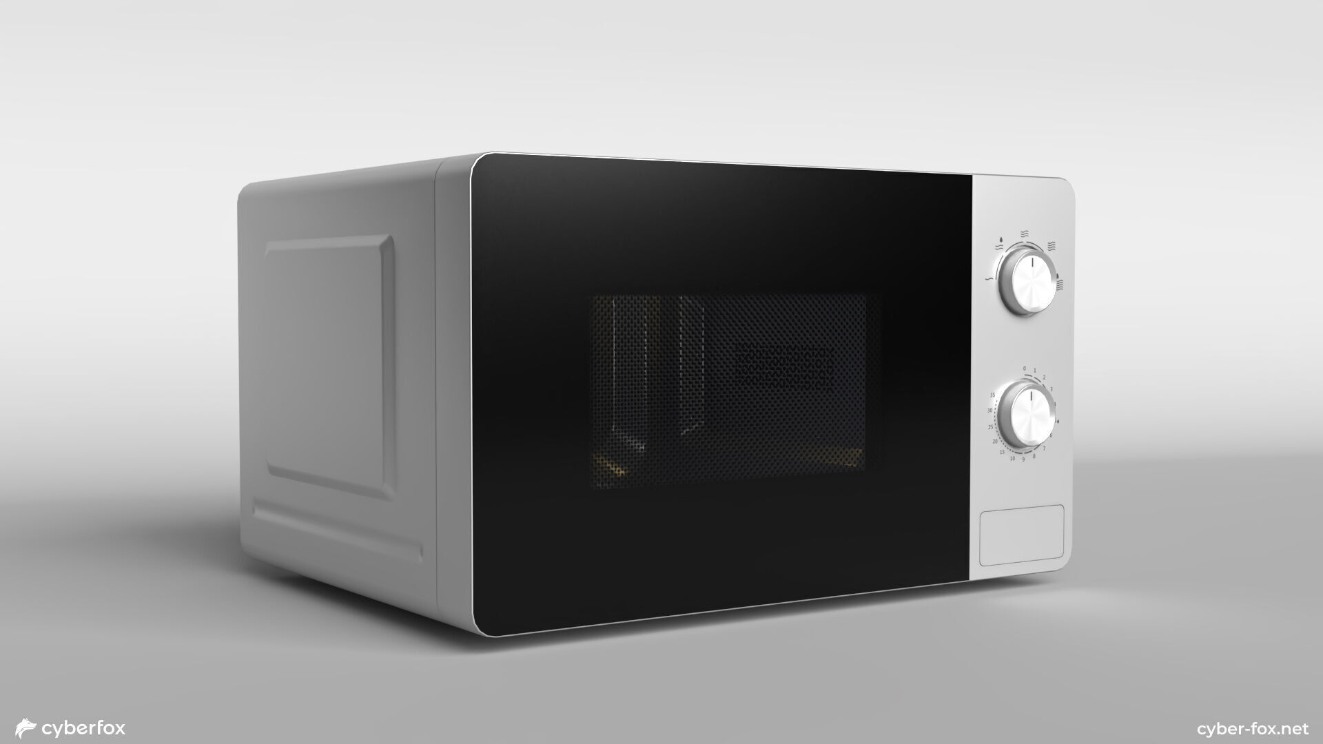 Microwave oven Low-poly 3D model_1
