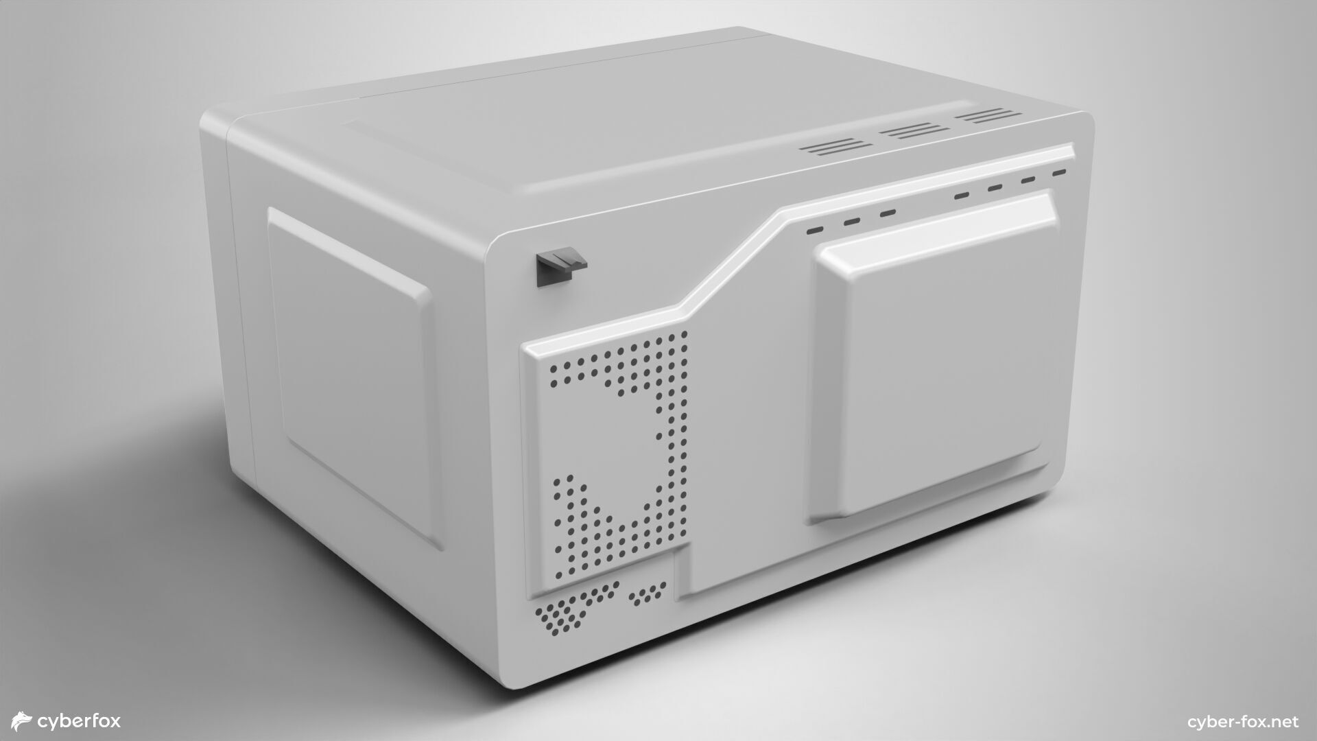 Microwave oven Low-poly 3D model_4