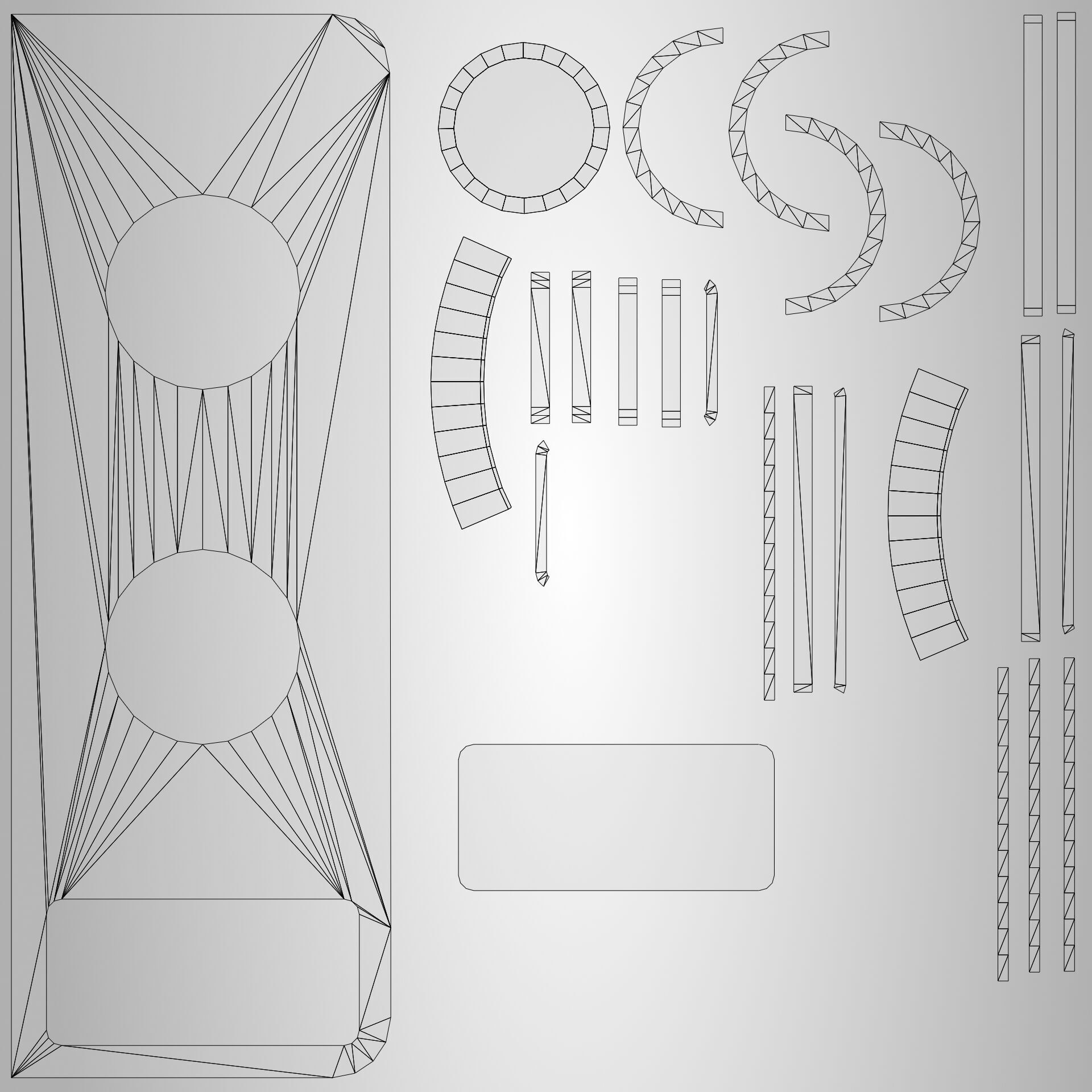 Microwave oven Low-poly 3D model_12