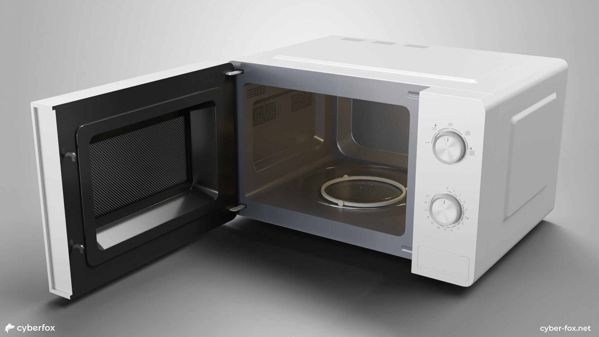 Microwave oven Low-poly 3D model_3