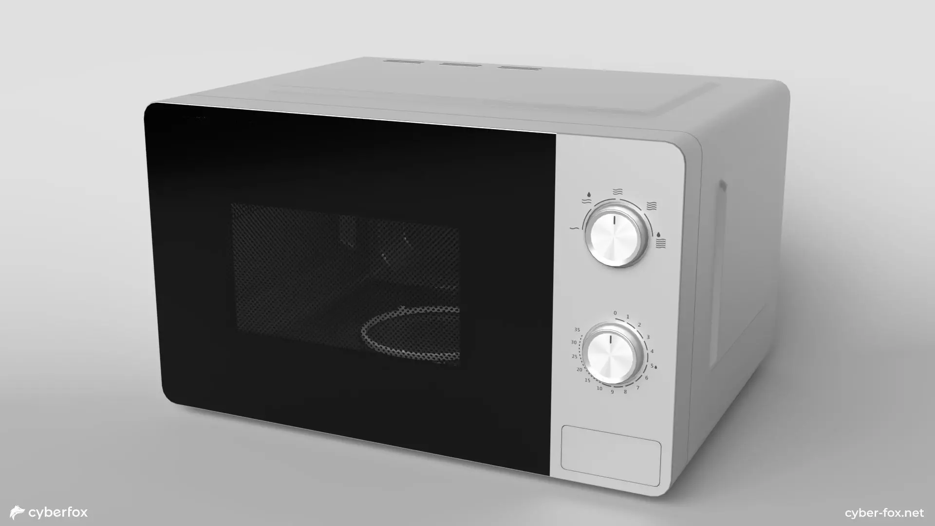 Microwave oven Low-poly 3D model_0