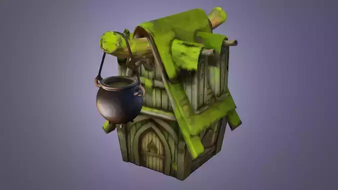 Mossy Witch Shack - Stylized Game Asset Low-poly 3D model Mossy Witch Shack - Stylized Game Asset Low-poly 3D model