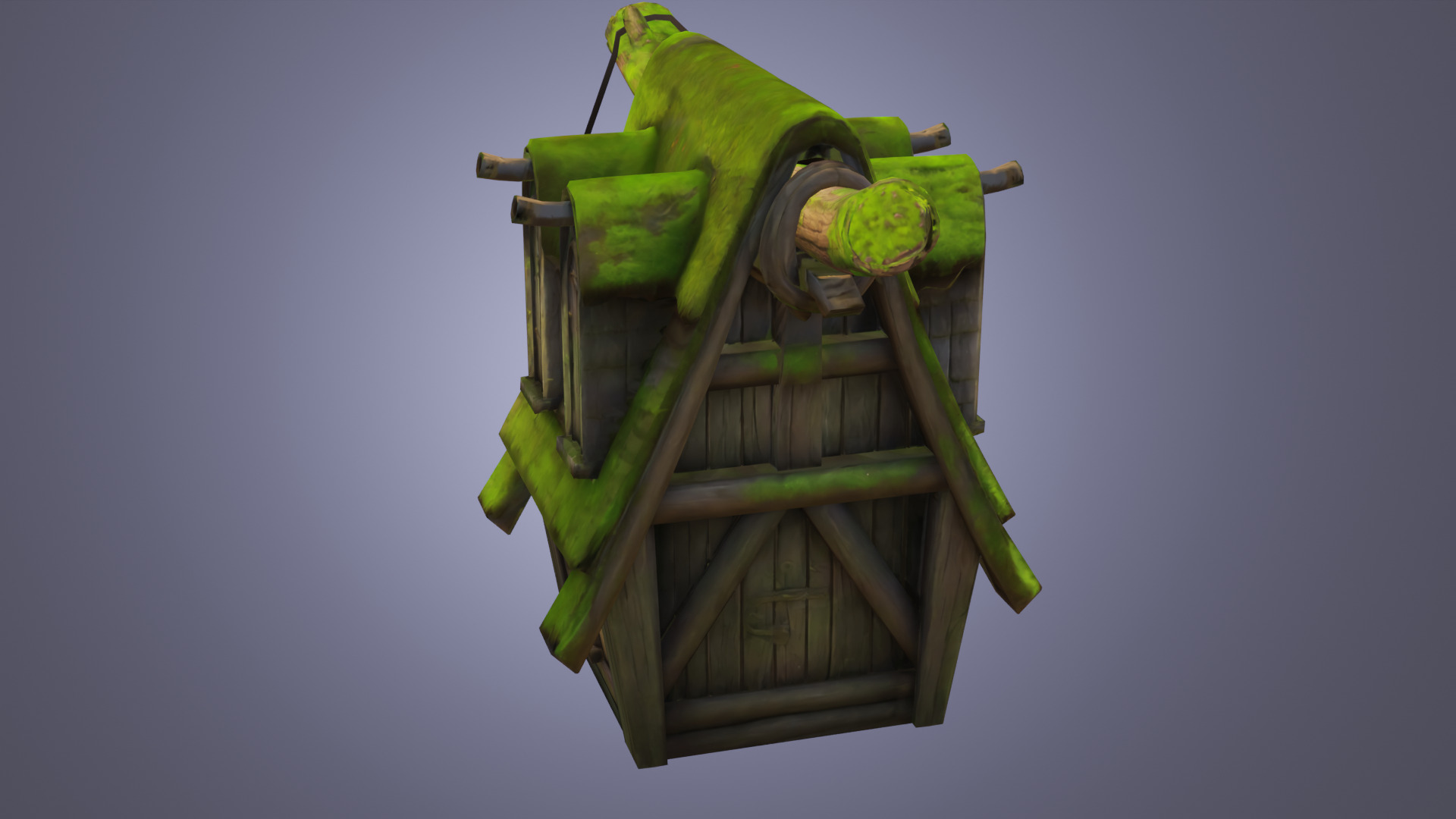 Mossy Witch Shack - Stylized Game Asset Low-poly 3D model_4