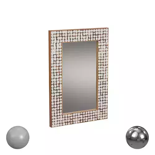 Mila Handcrafted Coconut Shell Rectangle Wall Mirror