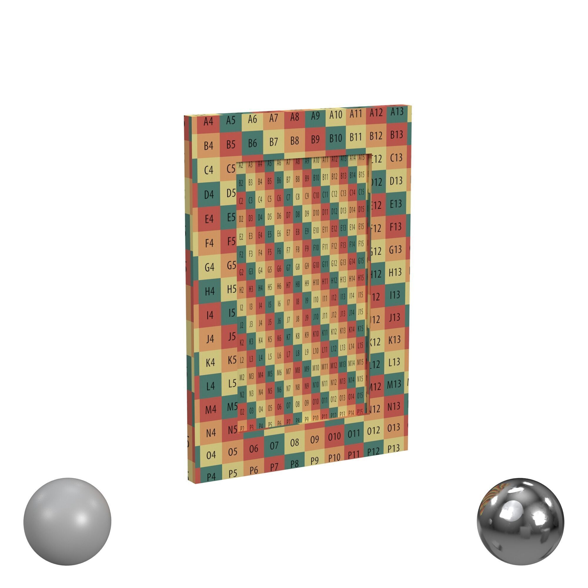 Mila Handcrafted Coconut Shell Rectangle Wall Mirror 3D model_2