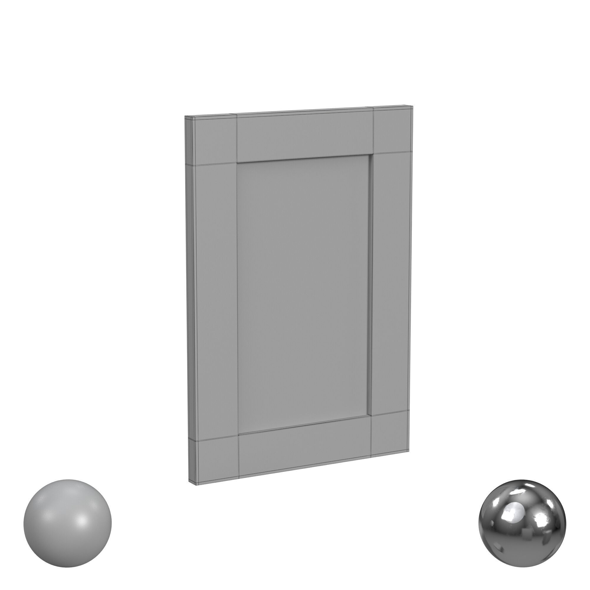 Mila Handcrafted Coconut Shell Rectangle Wall Mirror 3D model_3