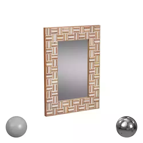 Recycled Wood Pyramid Block Rectangular Mirror