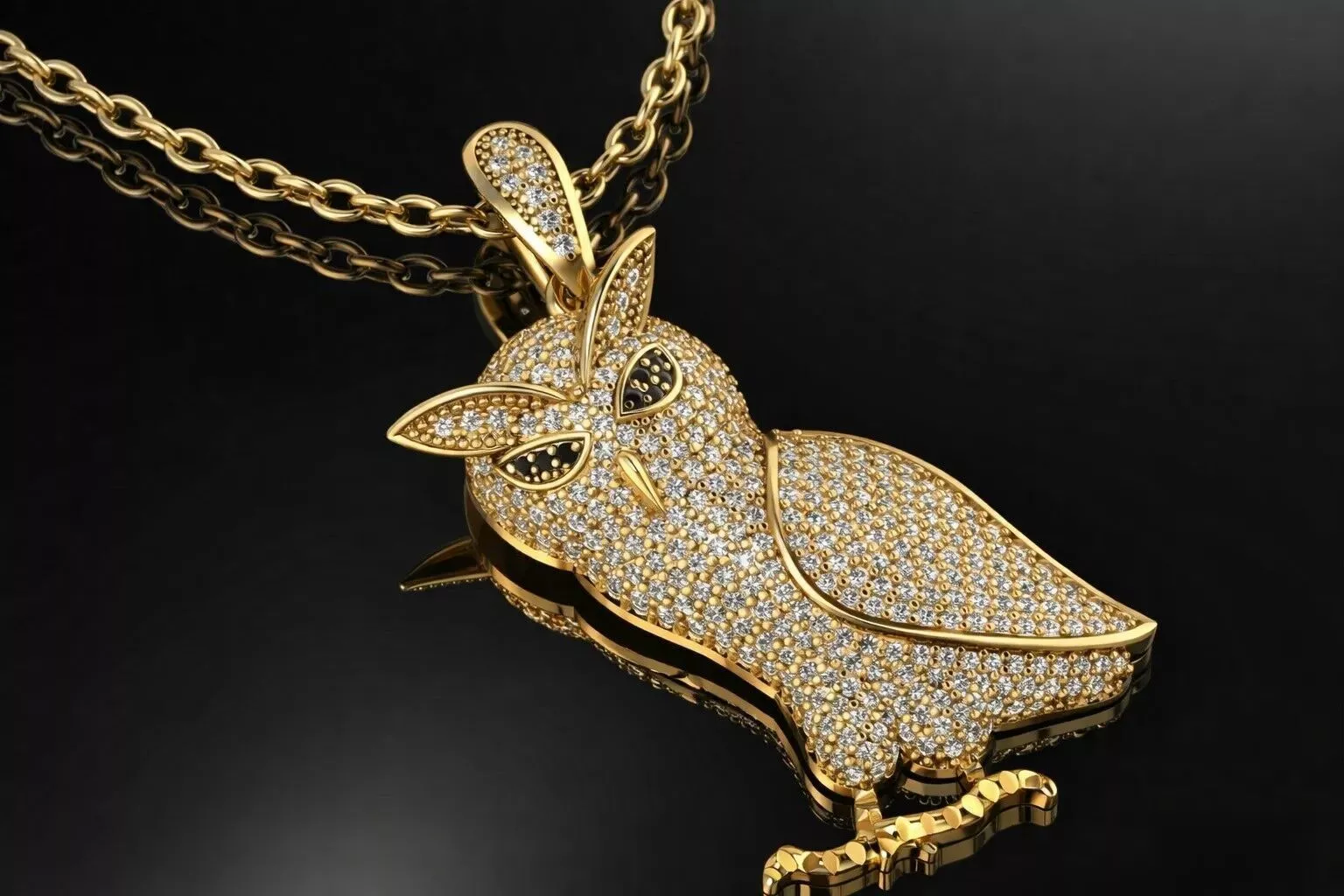 Owl Pendant Gold 3D print model
