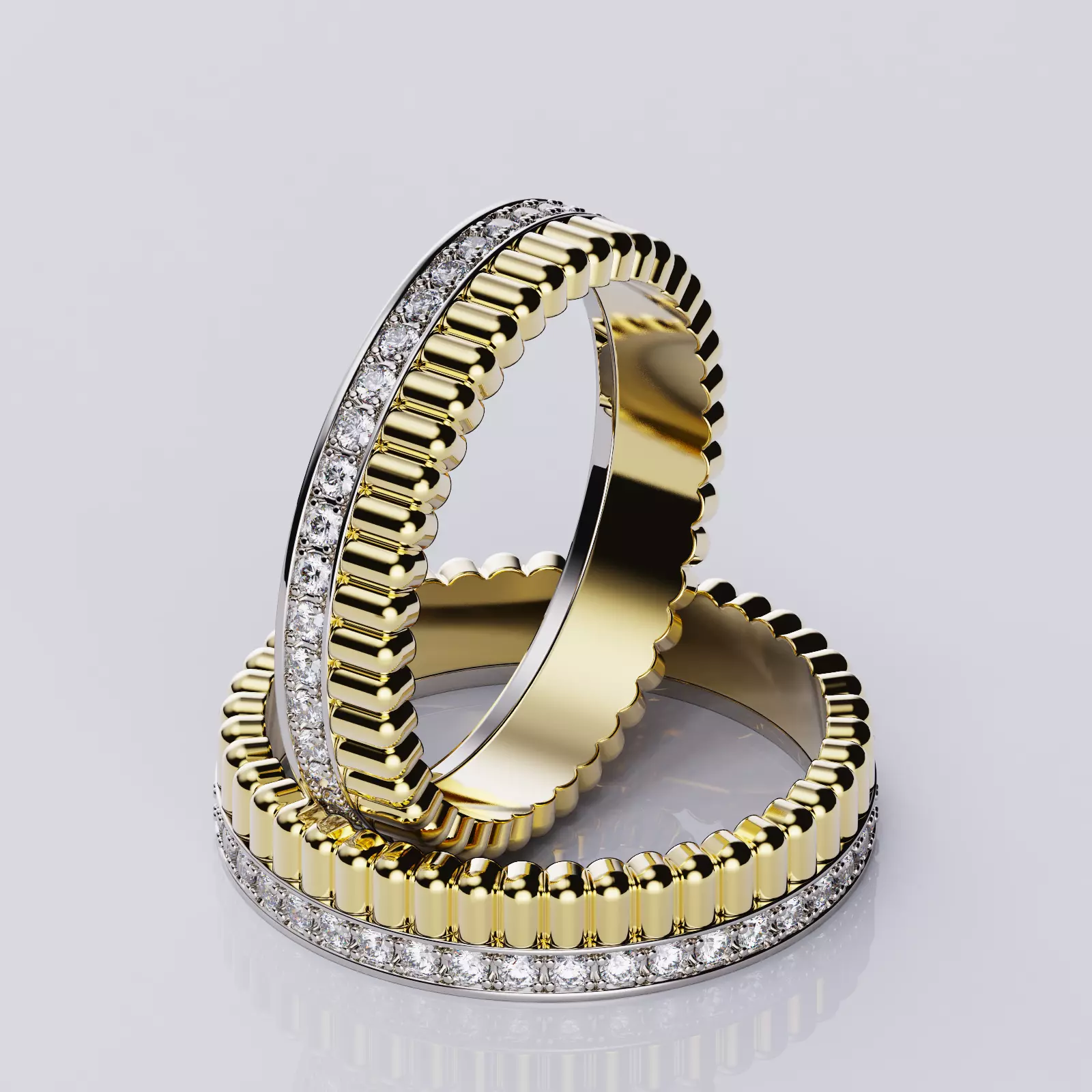 Quatre radiant edition wedding band style 3D print model_0