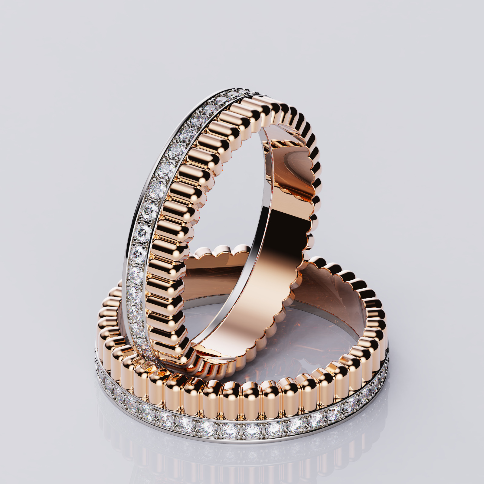 Quatre radiant edition wedding band style 3D print model_2