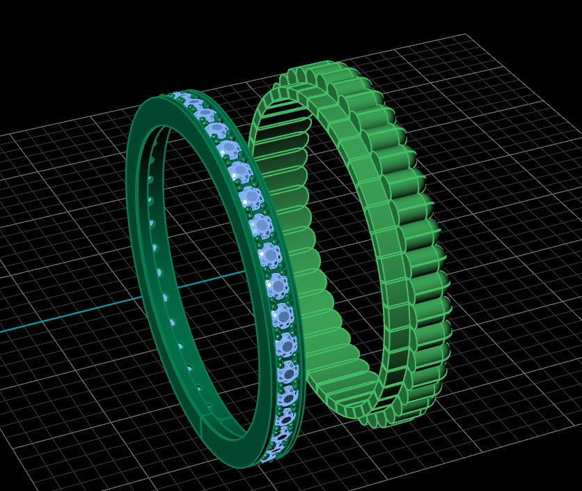Quatre radiant edition wedding band style 3D print model_7