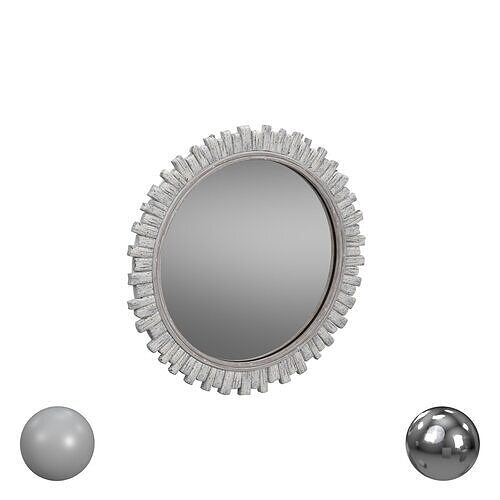 Wood Rounded Mirror 3D model