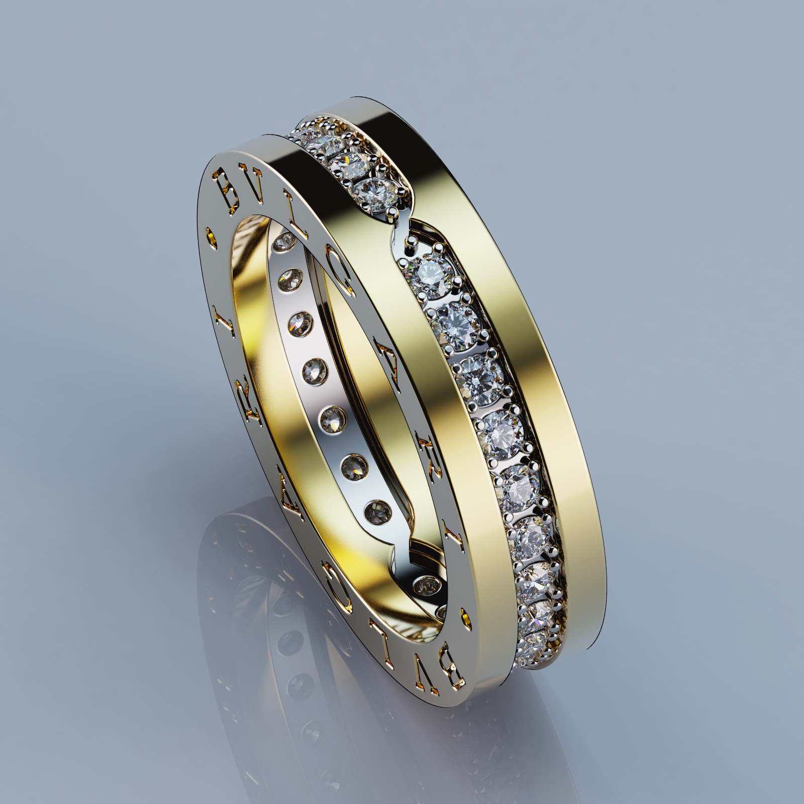 Bzero Style Rings All Sizes Collection 3D print model_3