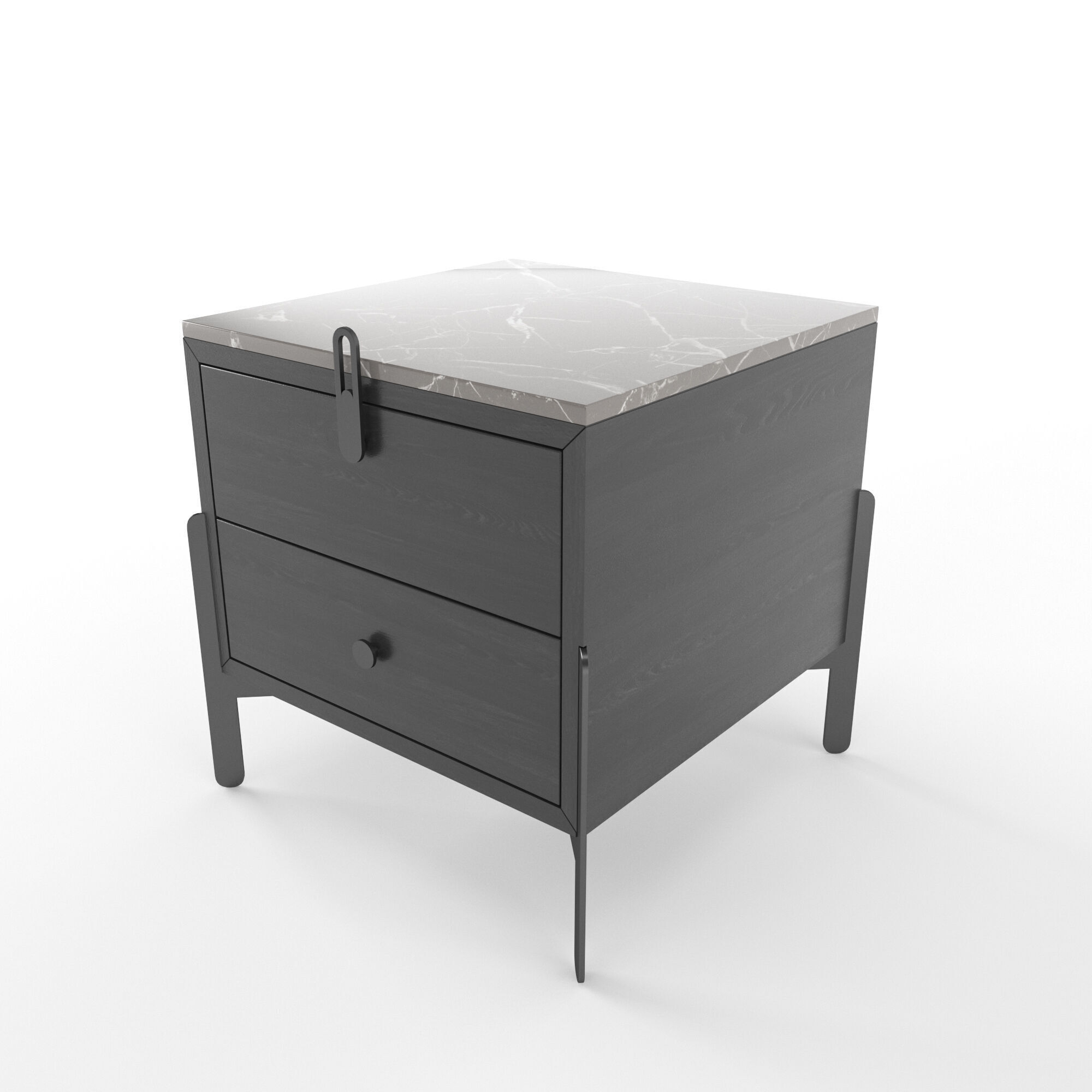 Nightstand Rolf Benz 914 Square bedside table with drawers 3D model_4