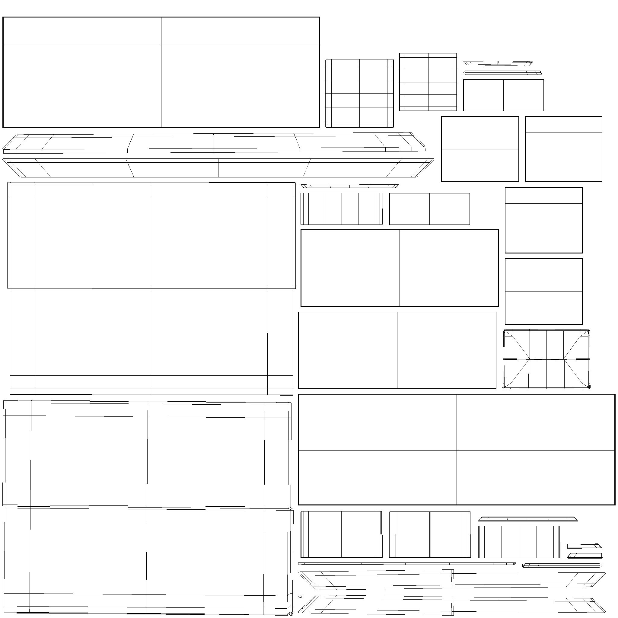 Nightstand Rolf Benz 914 Square bedside table with drawers 3D model_16