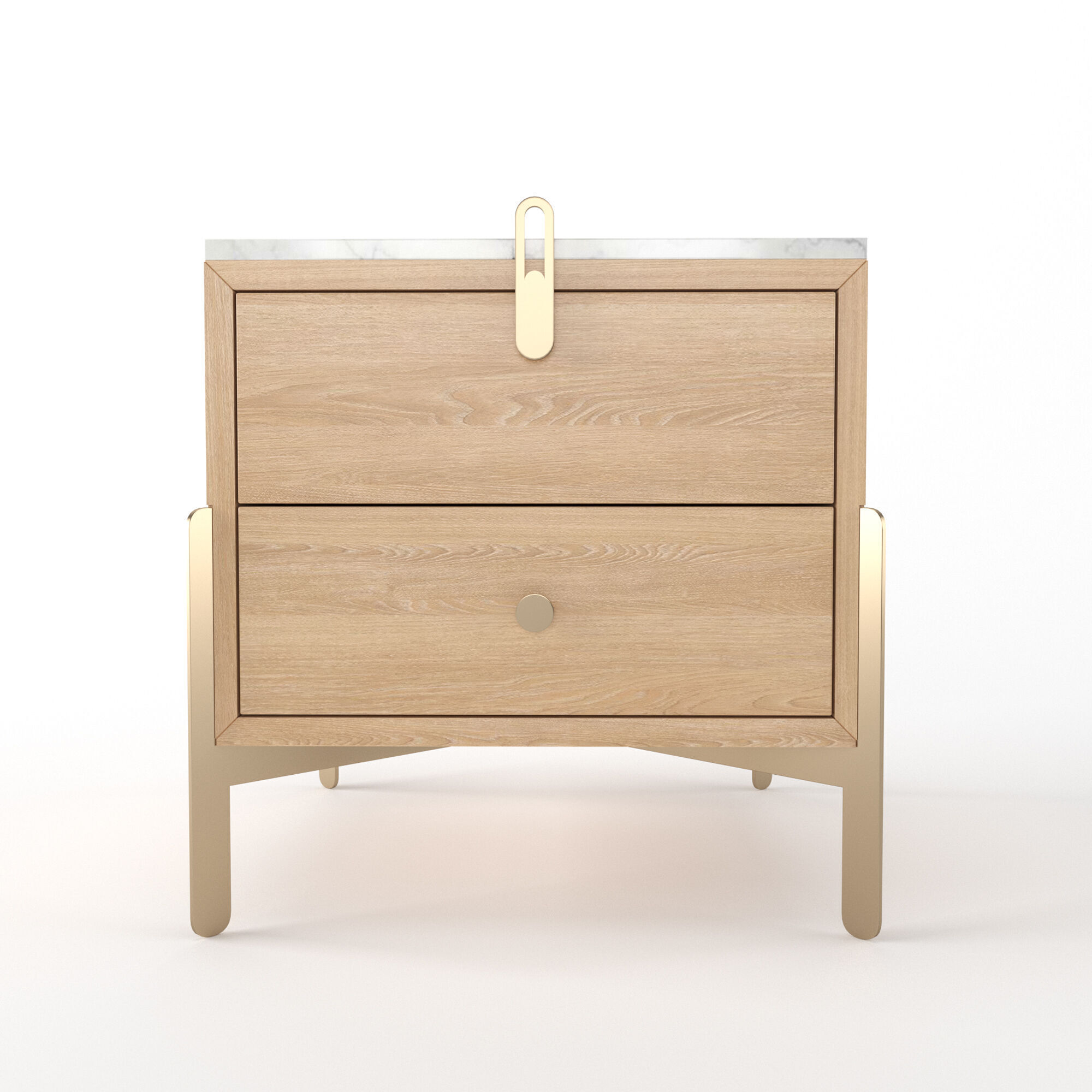 Nightstand Rolf Benz 914 Square bedside table with drawers 3D model_12