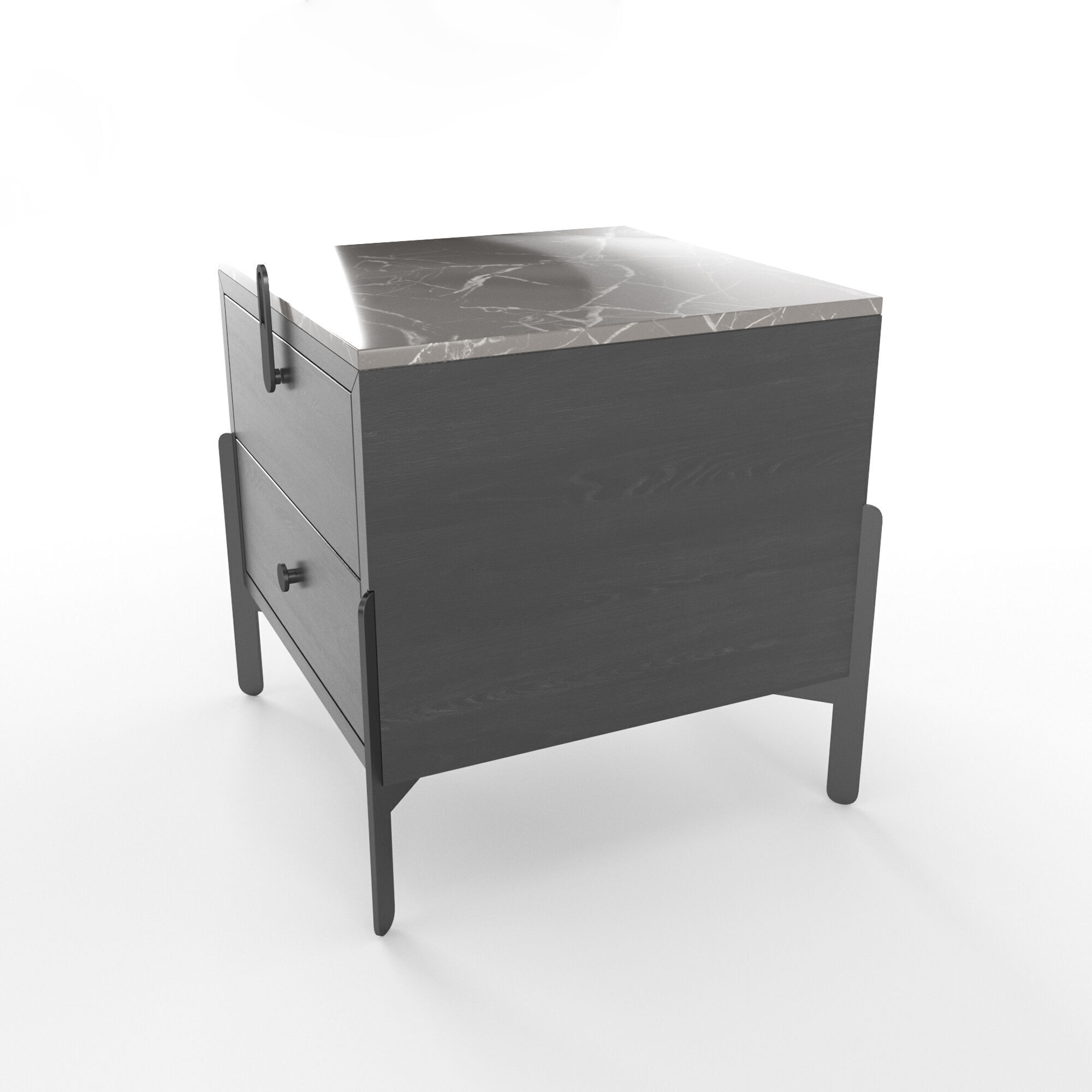 Nightstand Rolf Benz 914 Square bedside table with drawers 3D model_6