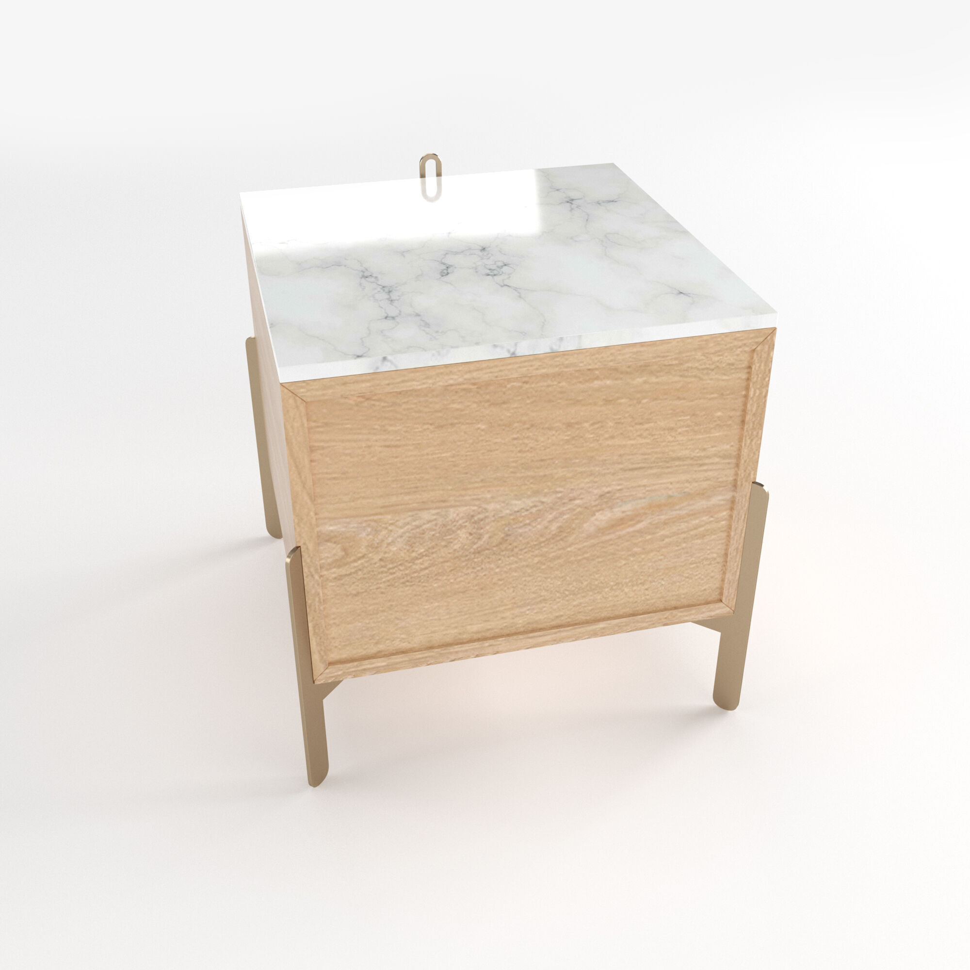 Nightstand Rolf Benz 914 Square bedside table with drawers 3D model_14