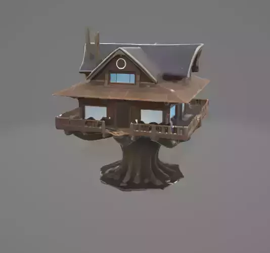 Enchanted Tree House 3D Model - Perfect for Visualizations