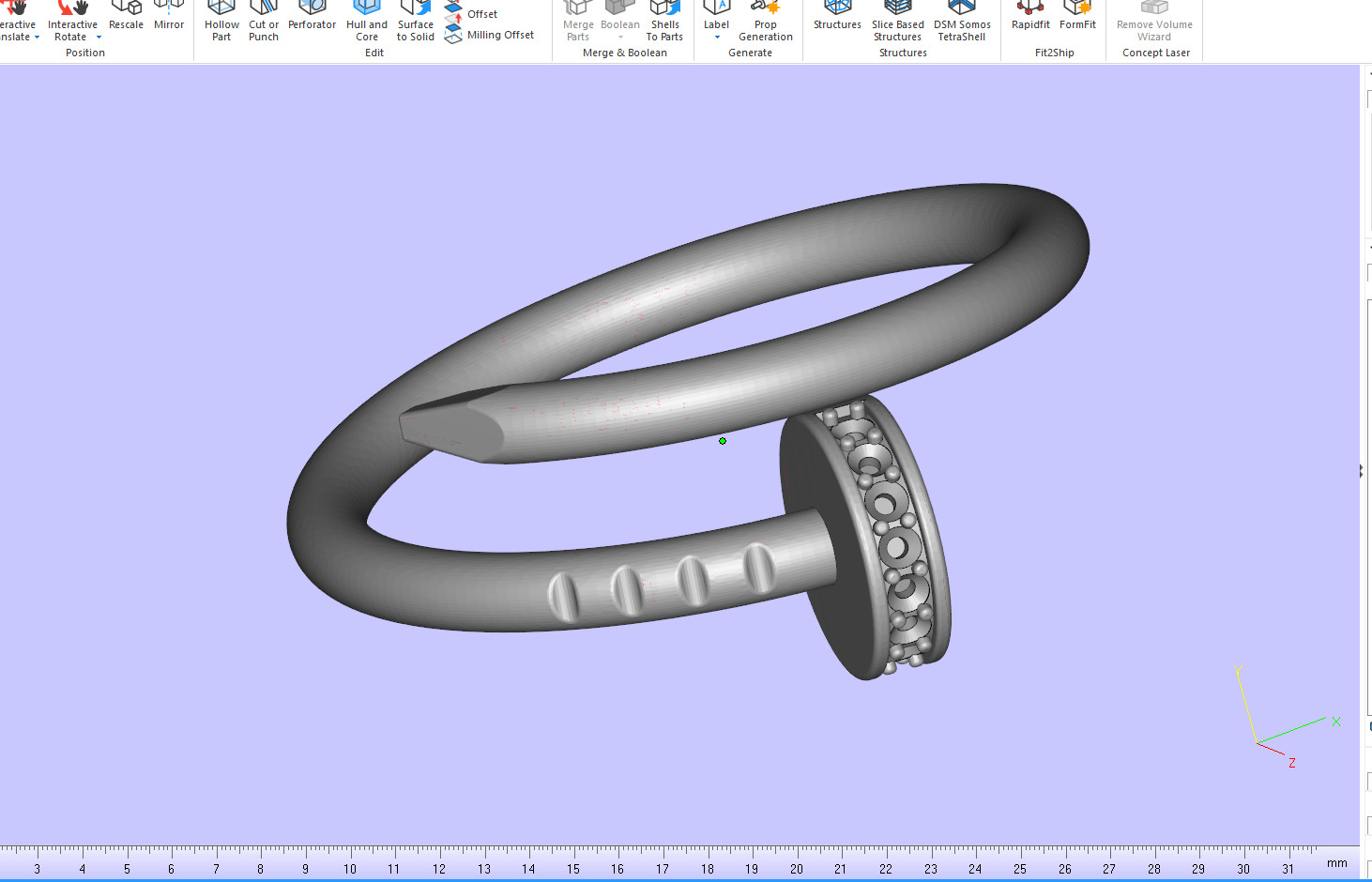Nail Rings style All Sizes Collection 1mm stones 3D print model_10