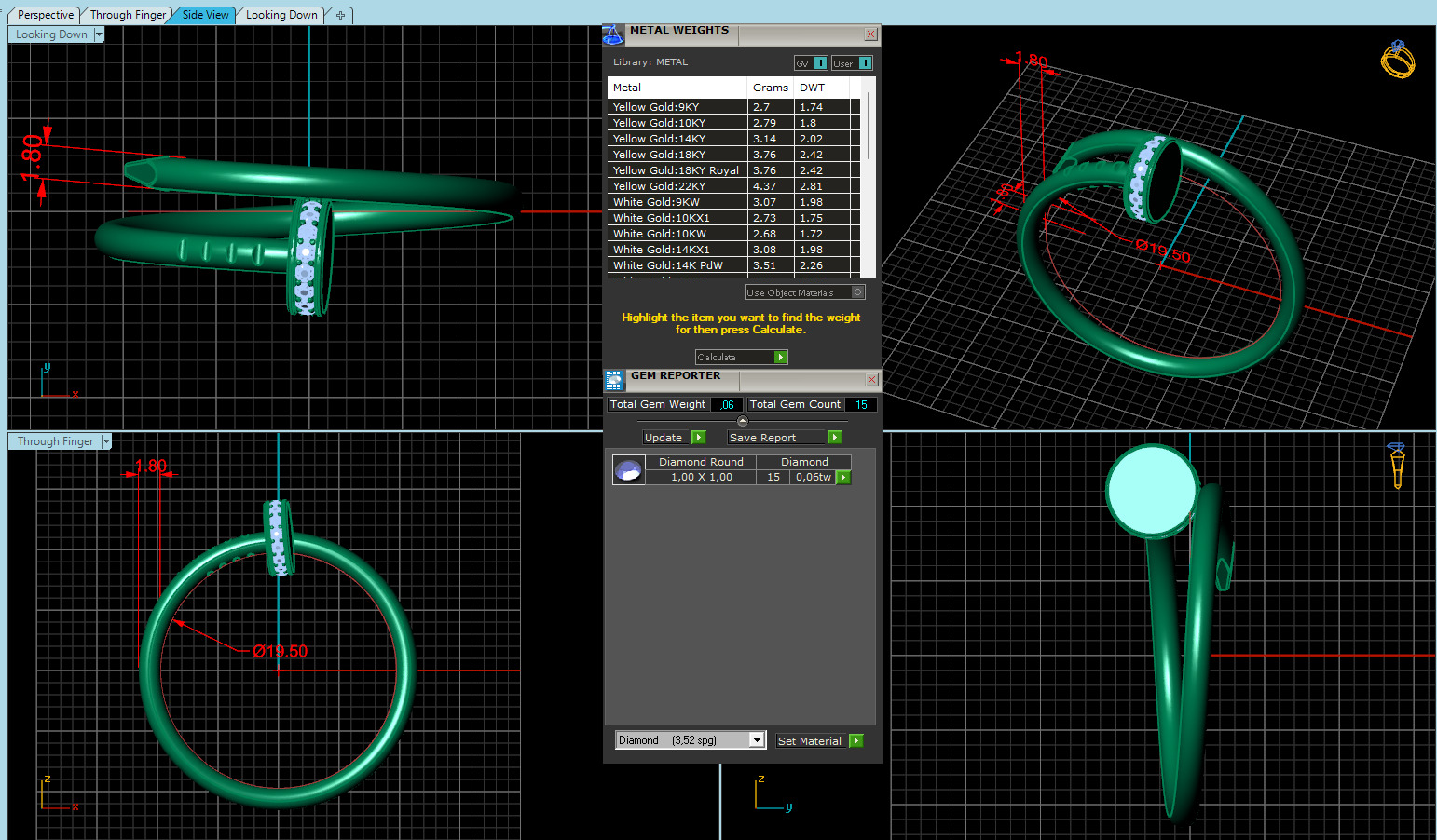Nail Rings style All Sizes Collection 1mm stones 3D print model_6