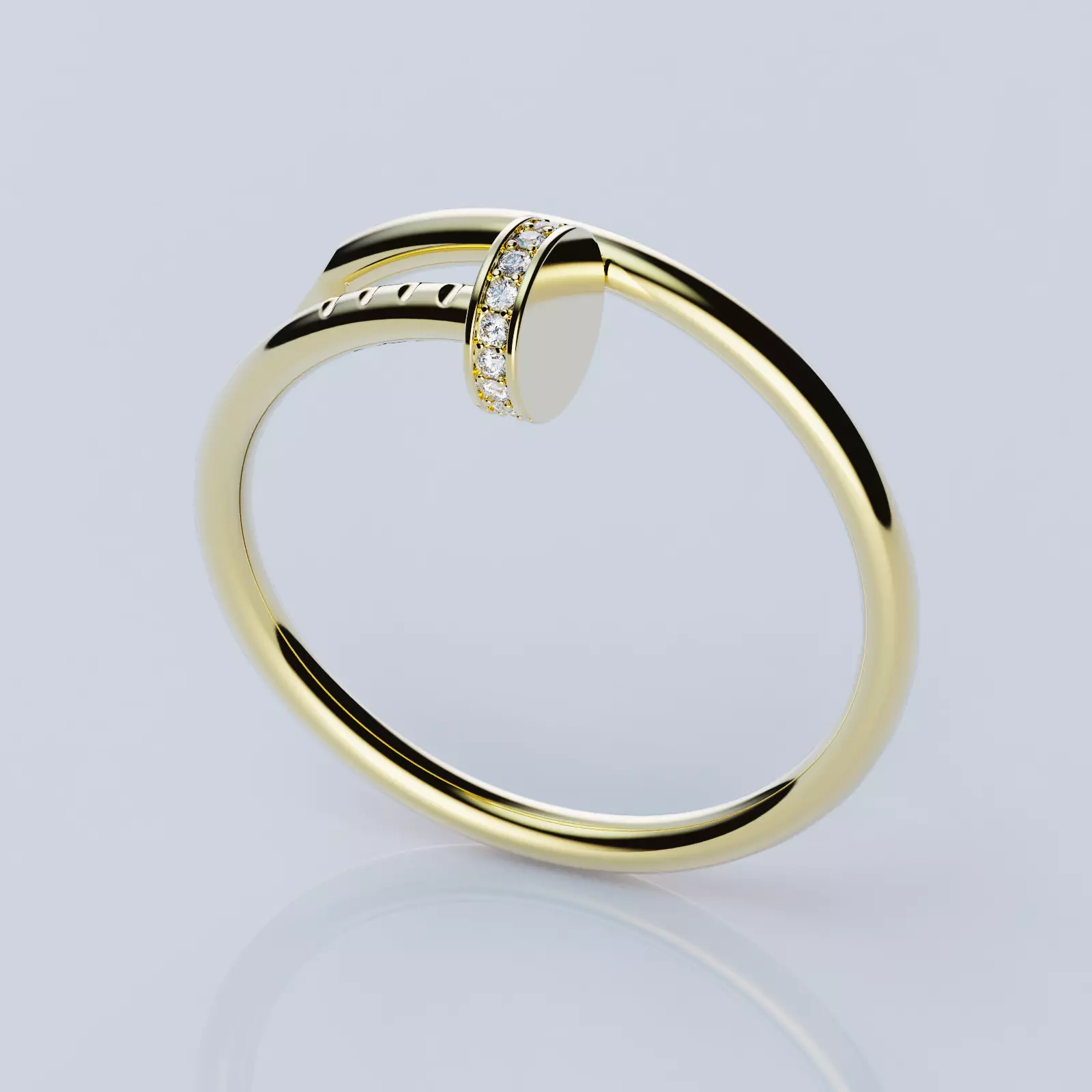 Nail Rings style All Sizes Collection 1mm stones 3D print model_0