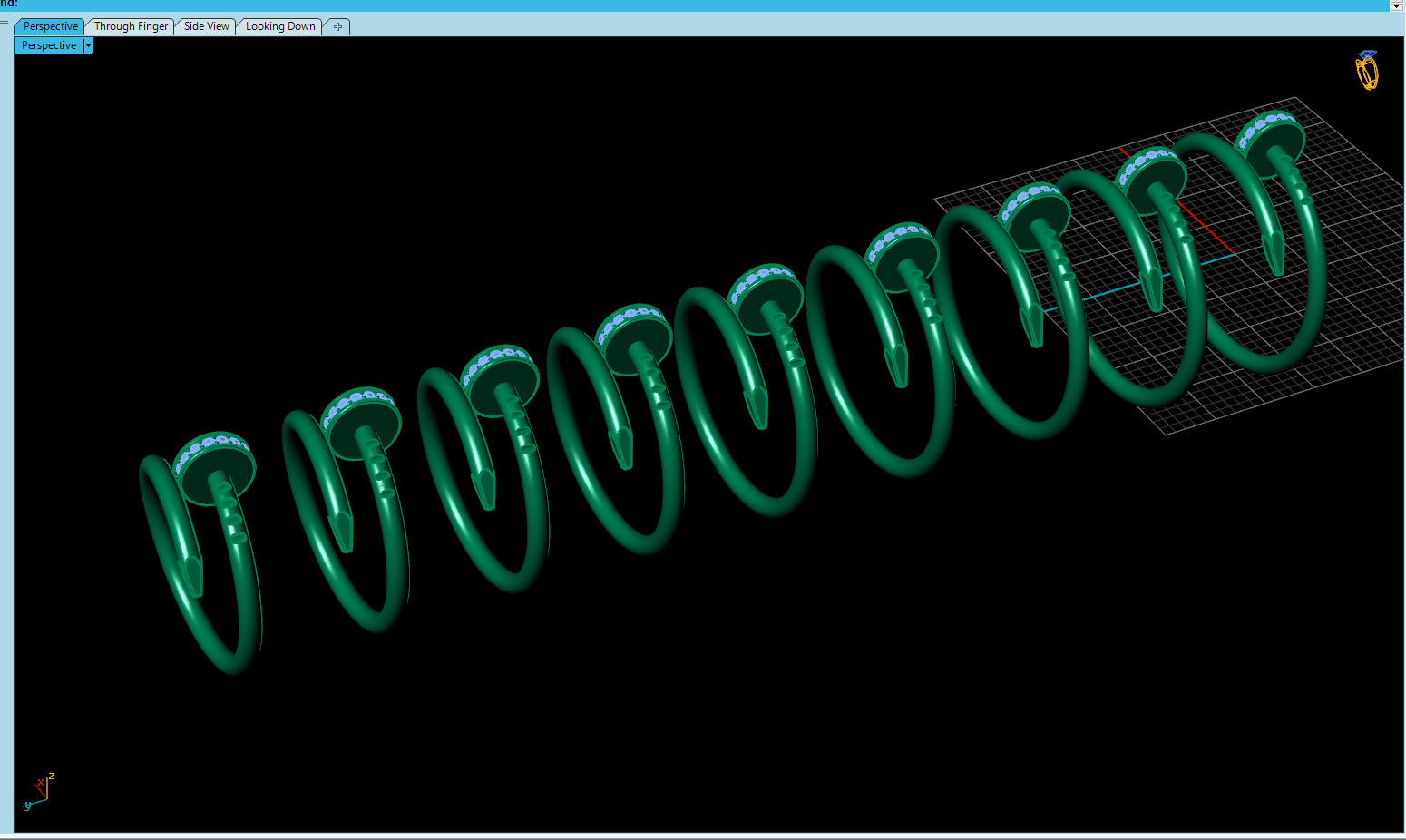 Nail Rings style All Sizes Collection 1mm stones 3D print model_5