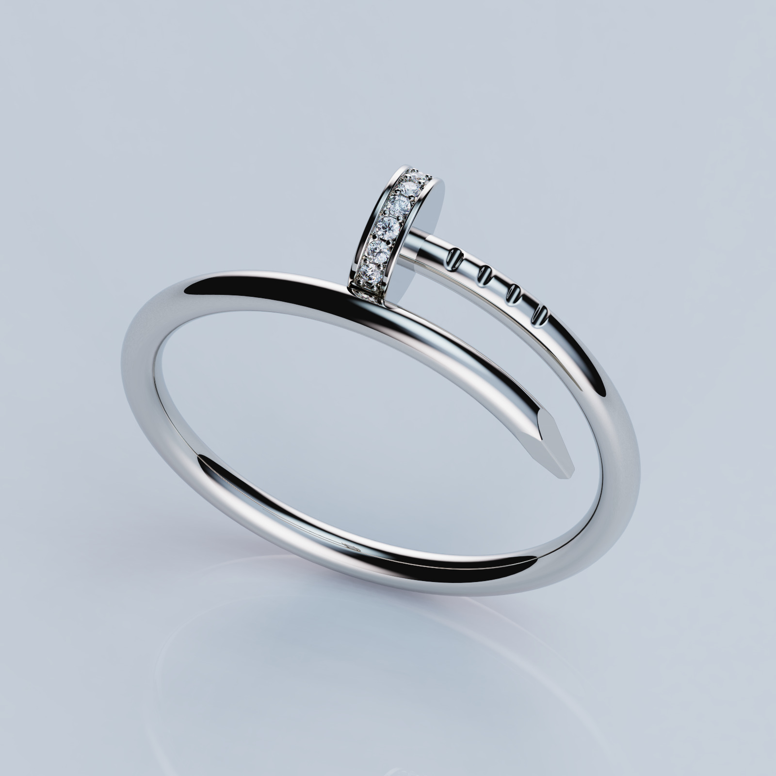 Nail Rings style All Sizes Collection 1mm stones 3D print model_2