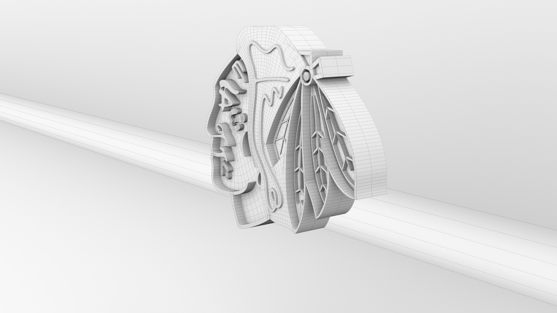 NHL Chicago BlackHawks Team Logo 3D model_10